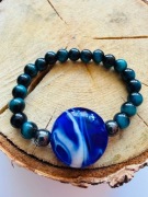 Bransoletka damska wyjątkowa z ceramiki i kamieni na prezent amulet 