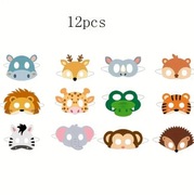 Zestaw 12 Masek Zwierząt maski zwierzęta na przyjęcie bal przebierańców