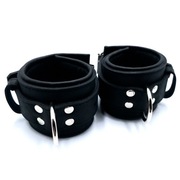 Zestaw pasków BDSM na nadgarstki - kajdanki skórzane 1 D-ring