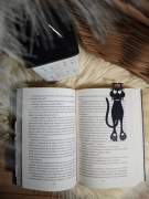 Ażurowa zakładka do książek, czarny kot hot book