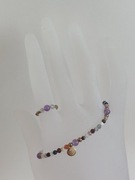 Pierścionek elastyczny ametyst hematyt labradoryt 