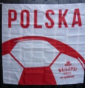 Flaga kibica Polski Najlepsi + szalik Tyskie. Patriotyczni. Sport Nowa