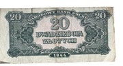Polska 20 złotych 1944 rok seria aK obowiązkowe 