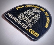 Naszywka Morale Patch Helikon-Tex.com Logo Czarna 90x70 mm - Rzep