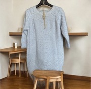 Oversize sweter bluza River Island 3/4 rękawy popielaty szary rozmiar M