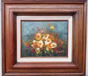 olej/płótno, Kwiaty, 