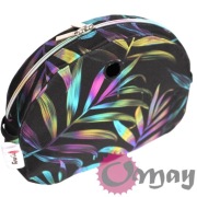Organizer Obag MOON LIGHT czarny – liście kolorowe holo 2 kieszenie | OMAY