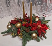 Stroik Świąteczny bożonarodzeniowy na stół,  jodła nobilis 