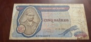 BANKNOT ZAIR 5 ZAIRES 1980 rok 