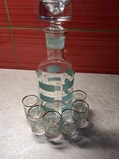 Karafka plus kieliszki HS Hortensja PRL