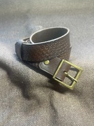 Pas skórzany brązowy z tłoczeniem w strzałki