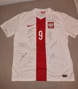 Koszulka Lewandowski 9 z autografami kadry 2018.