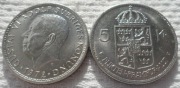 Szwecja Król Gustaw VI Adolf Bernadotte SEK 5 koron kronor 1972 KM# 846