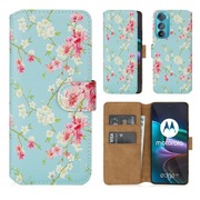 Etui Portfel Kwiatowe do Motorola Moto Edge 30 Pro