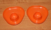 Pomarańczowe podstawki pod jajka plastikowe 2 sztuki PRL