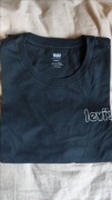 Levi's czarny t-shirt rozm XL nadruk konturowe logo 
