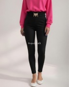 Modelujące legginsy z marszczeniem - klamra serce