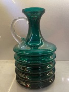 Zielony wazon szklany z uchem Zalloni