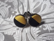 Spinki do mankietów czarno-żółte