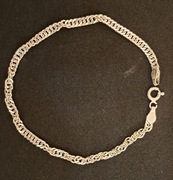 Srebrna bransoletka damska pancerka skrętka 925 19cm 3g