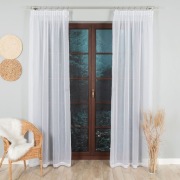 4 nowe długie firany z woalu na taśmie 140x240 cm, firany gotowe do salonu