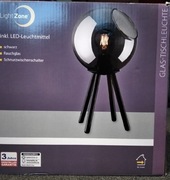 Lampa ze szklanym kloszem nocna na stół czarna