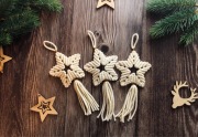 Gwiazdki zawieszki na choinkę makrama rozmiar M