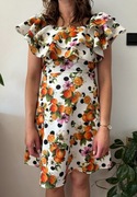 Sukienka w pomarańcze owoce letnia River Island rozmiar S M 36 38