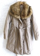 Płaszcz damski stylowy puchowy beż Stefanel r. 40