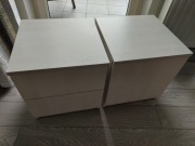 Dwie sztuki SZAFKI NOCNE komody dwie szuflady 40 x 40 x 45wys białe