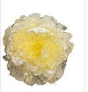 Sztuczna piwonia – duża główka dekoracyjna kremowo-żółta