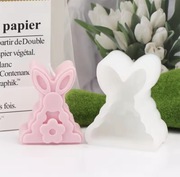 Króliczek Wielkanoc forma silikonowa 9.5*7.8*4.3 do Świec Wosku Odlewów 