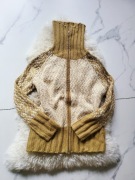 Nowy Sweter Dziergany Golf Golfik Rozm M Kremowy Beżowy Cieply