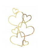 TOPER DEKORACJA NA BOK TORTU ZŁOTE SERCA