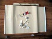 Roleta tekstylna Perfecta jasna A23 180x60 falbanka