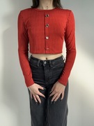 Czerwony crop top zapinany na guziki rozm. M/L Stylewise