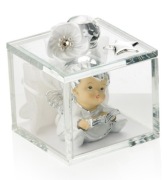 Figurka aniołka 6 cm z książką w szklanym pudełeczku