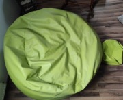 Pufa worek XXL z podnóżkiem limonkowa 