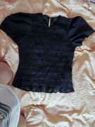 czarna bluzka marszczenia goth gotycka gothic vero moda