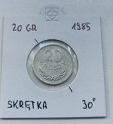 20 groszy 1985 skrętka ok 30stopni bardzo ładna