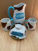 Zestaw śniadaniowy porcelanowy*Mas.kubki, dzbanek 