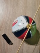 Duża bombka 12cm ręcznie malowana z Mikołajem 