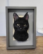 Filcowy portret Kota Czarny Popiersie Prezent dla Mamy