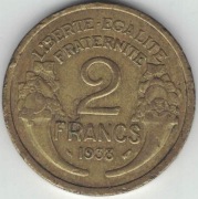 Francja 2 franki francs 1938 27 mm nr 1
