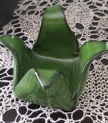 Świecznik  tealight- kwiat ceramiczny  zielony