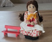 Lalka szmacianka miękka retro handmade laleczka knitted doll