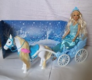3w1 Lalka Barbie karoca koń Księżniczka Królewna Kopciuszek 