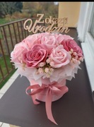 Flowerbox z róż mydlanych na każdą okazję dzień babci itp