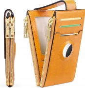 Elegancki skórzany damski portfel AirTag z Blokadą RFID, Cardholder
