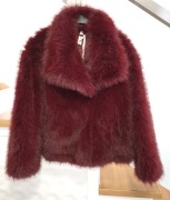 Futerko sztuczne S/M Bordo Wino krótkie  